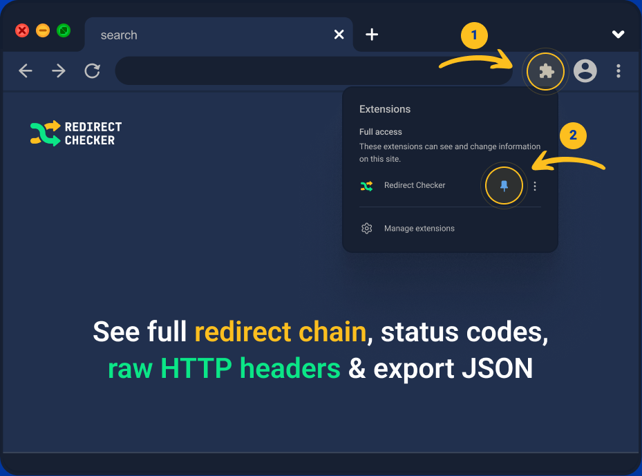 Step 1 — pin the extension